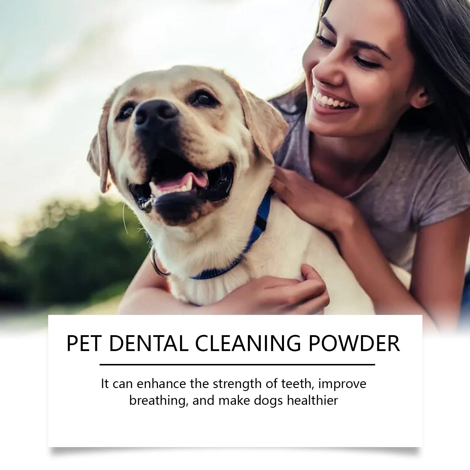 Yegbong 80g Dog Teeth Cleaning Powder Dental Whiten Tartar Eliminate Fresh Breath Pet Oral Hygiene Care Brighten Teeth Powder