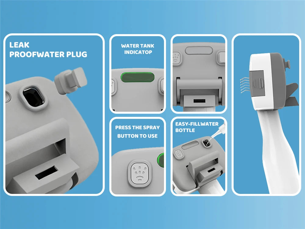 PAWIMOOD 3 in 1 Pet Steam Brush for Dogs Cats Spray Hair Removal Comb Self Cleaning 3 Swap Heads Grooming Dematting Deshedding