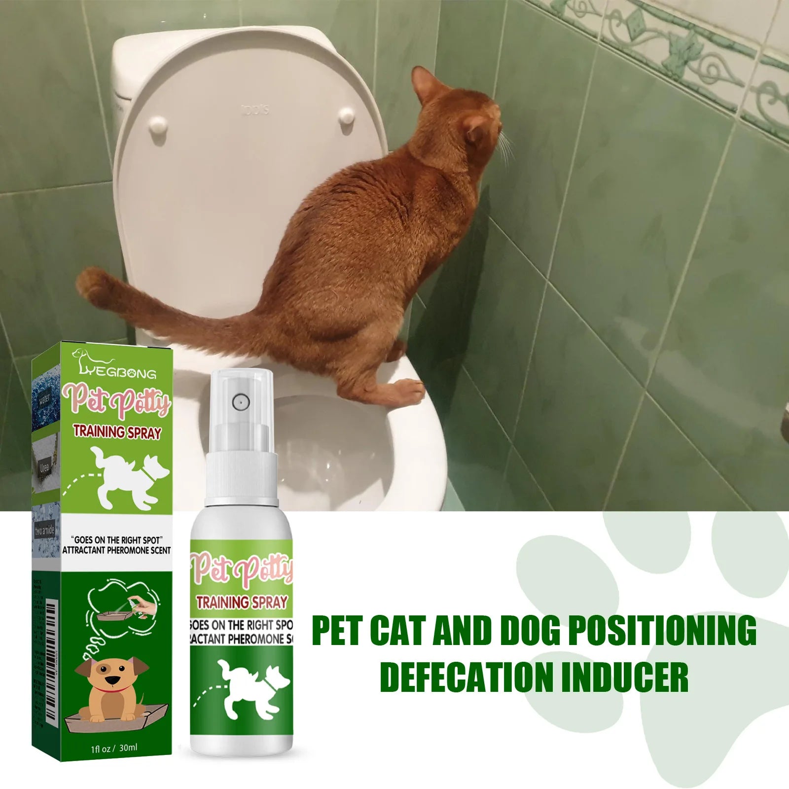 Yegbong 30ml Pet Toilet Training Spray Dog Poops Cat Pee Positioning Defecation Scent Stool Location Pet Potty Training Spray