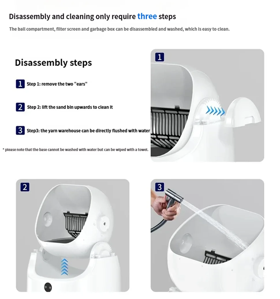 HEYBO PET Large Capacity Self Cleaning Cat Litter Box Safety App Control Odor Free Waste Bin Auto Smart Open Cat Litter Box