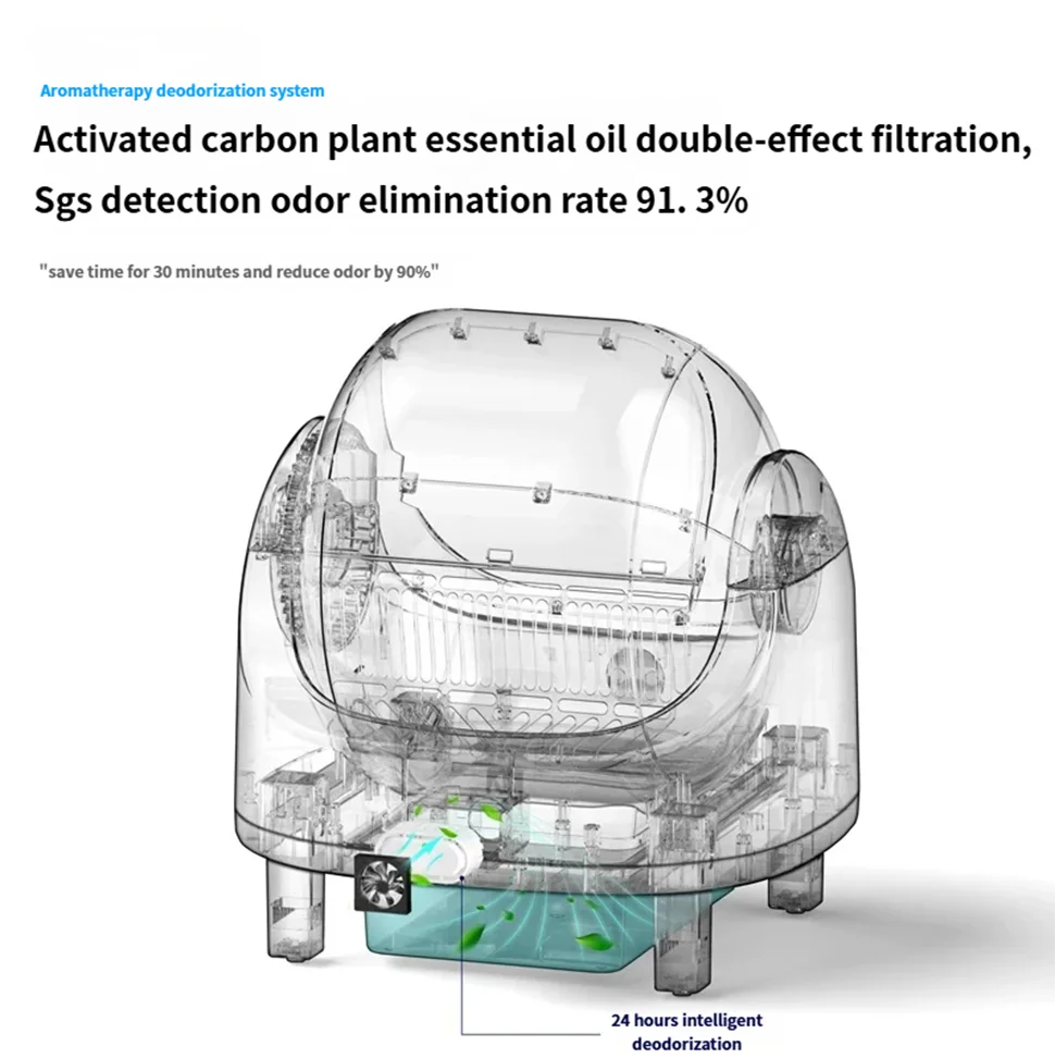 HEYBO PET Large Capacity Self Cleaning Cat Litter Box Safety App Control Odor Free Waste Bin Auto Smart Open Cat Litter Box