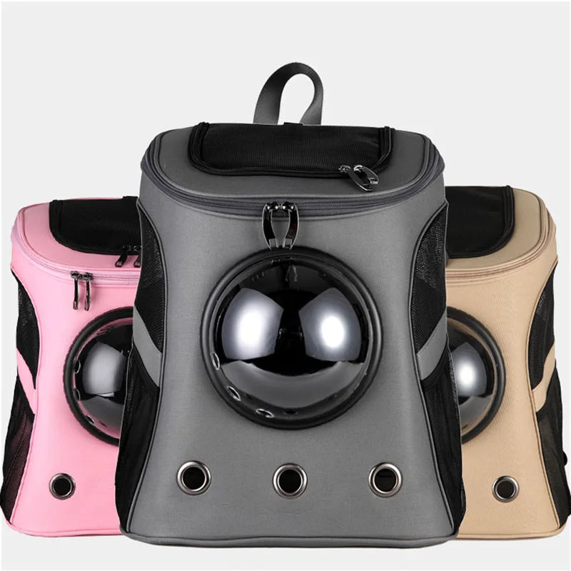 Large Capacity Pet Carrier Premium Canvas Space Capsule Kitten Cat Dog Carrier Backpack Outdoor Puppy Pet Travel Bag Breathable
