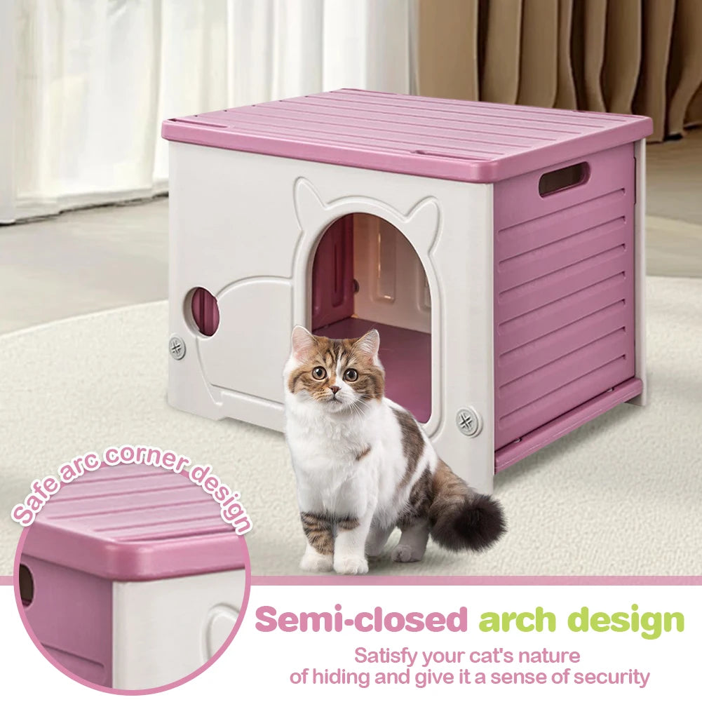 Stray Cat House Outdoor Rainproof Shelter Winter Warm Cozy Pet Cave Sleeping Beds Foldable Washable for Small Pets Supplies