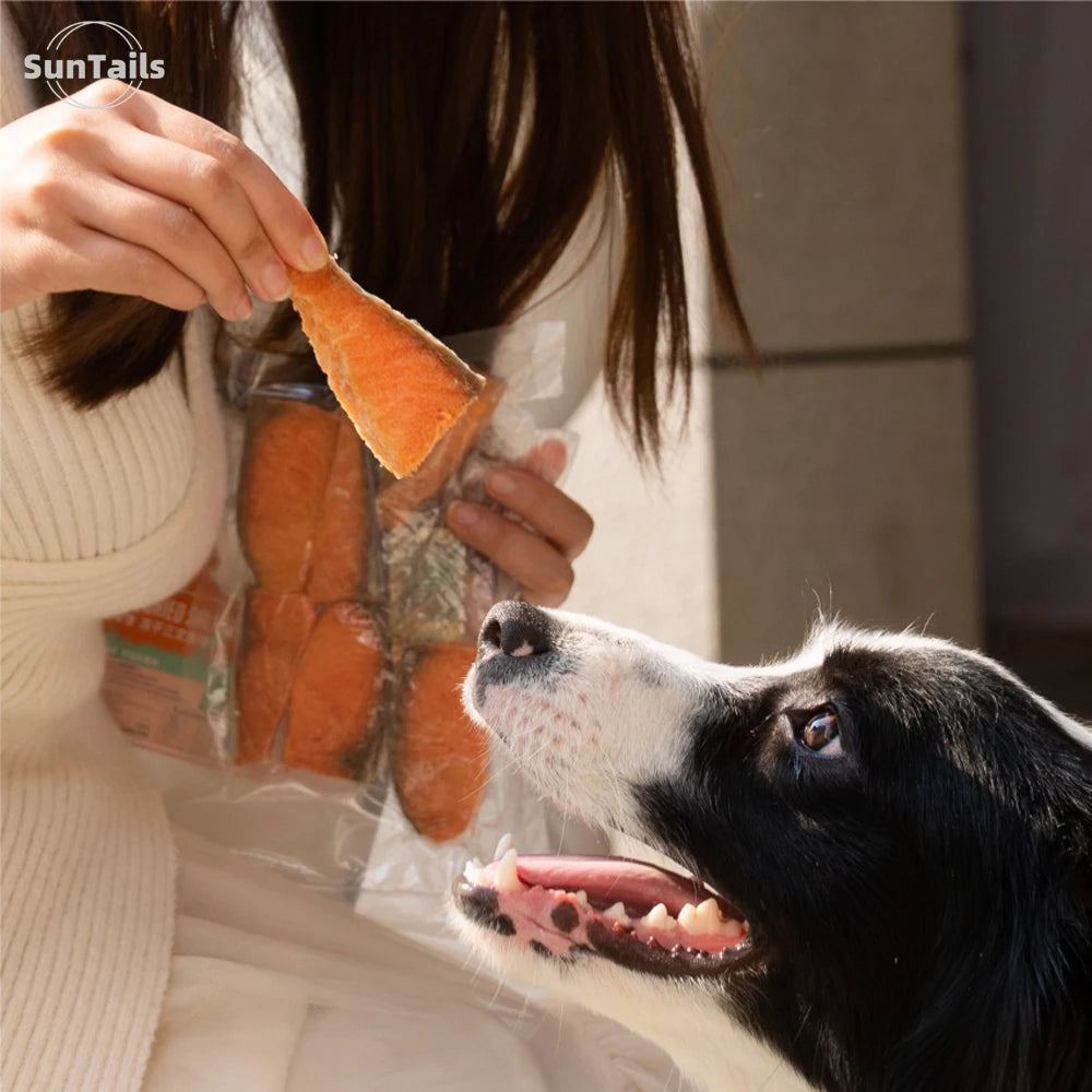 Freeze Dried Salmon Cat and Dog Treats, Wild Caught, Single Ingredient | Natural High Value | Gluten Free, Grain Free