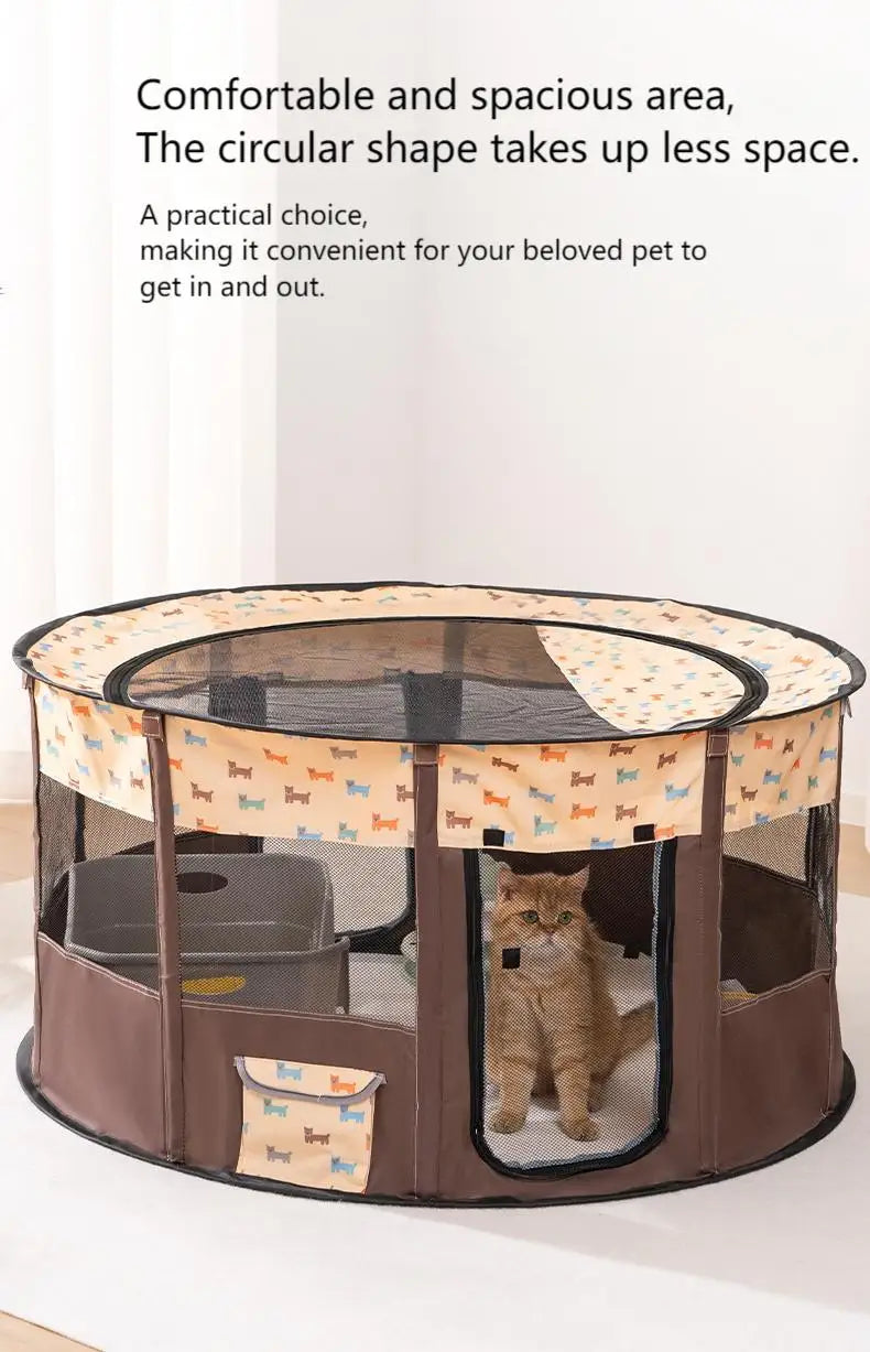 Foldable Mesh Ventilated Circular Cat Nest Outdoor/Indoor for both Dogs and Cats Extra-large and Comfortable Cat Birthing House