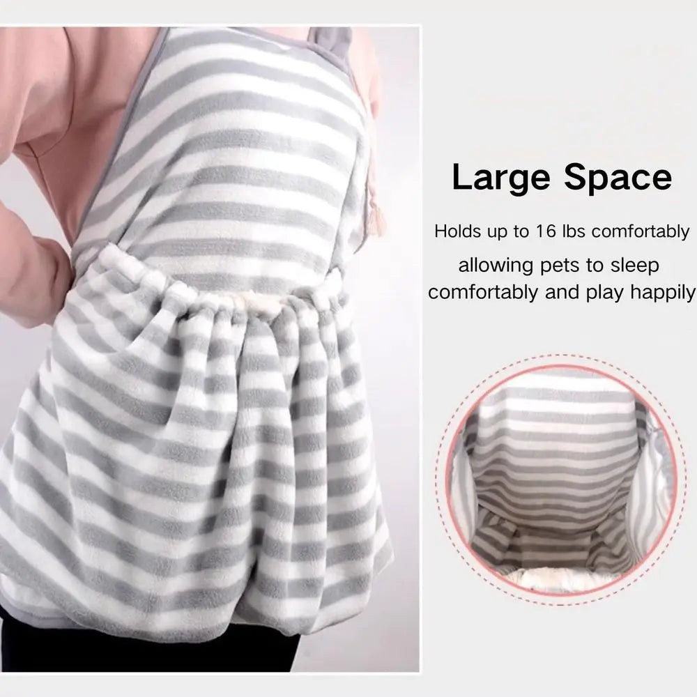 Ferret Sling Carrier - Fleece Small Pet Carrier Bag Soft Breathable Hands Free Shoulder Front Chest Apron Bonding Pouch Accompan