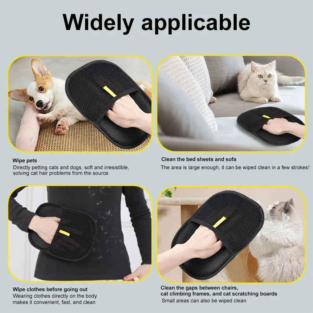 Pet Hair Removal Glove: The Grooming Brush & Furniture Cleaner in One! Reusable Tool for Dog & Cat Hair on Pets & Home