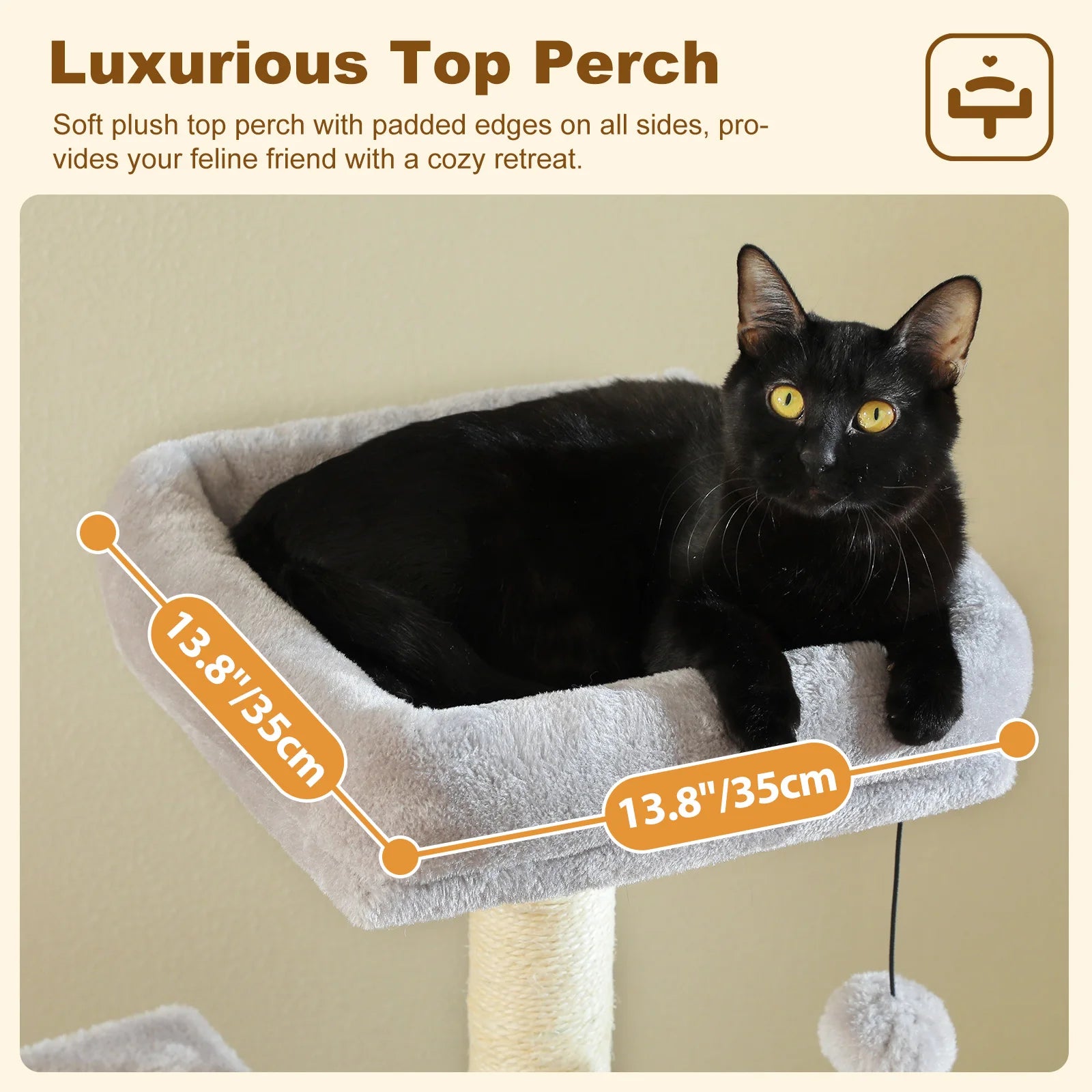 Multi-Level Cat Tree for Indoor Large Cat Tower with 2 Spacious Condos Scratching Posts Scratching Pad Cat Accessories Cat Toys