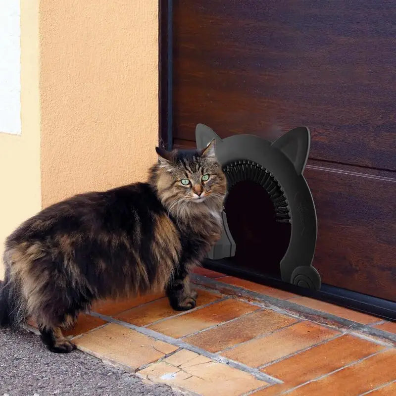 Pet Cat Dog Door Hole Access Direction Controllable Toy For Pet Training Dog Cats Kitten ABS Pet Gate Door Kit with Clean Brush