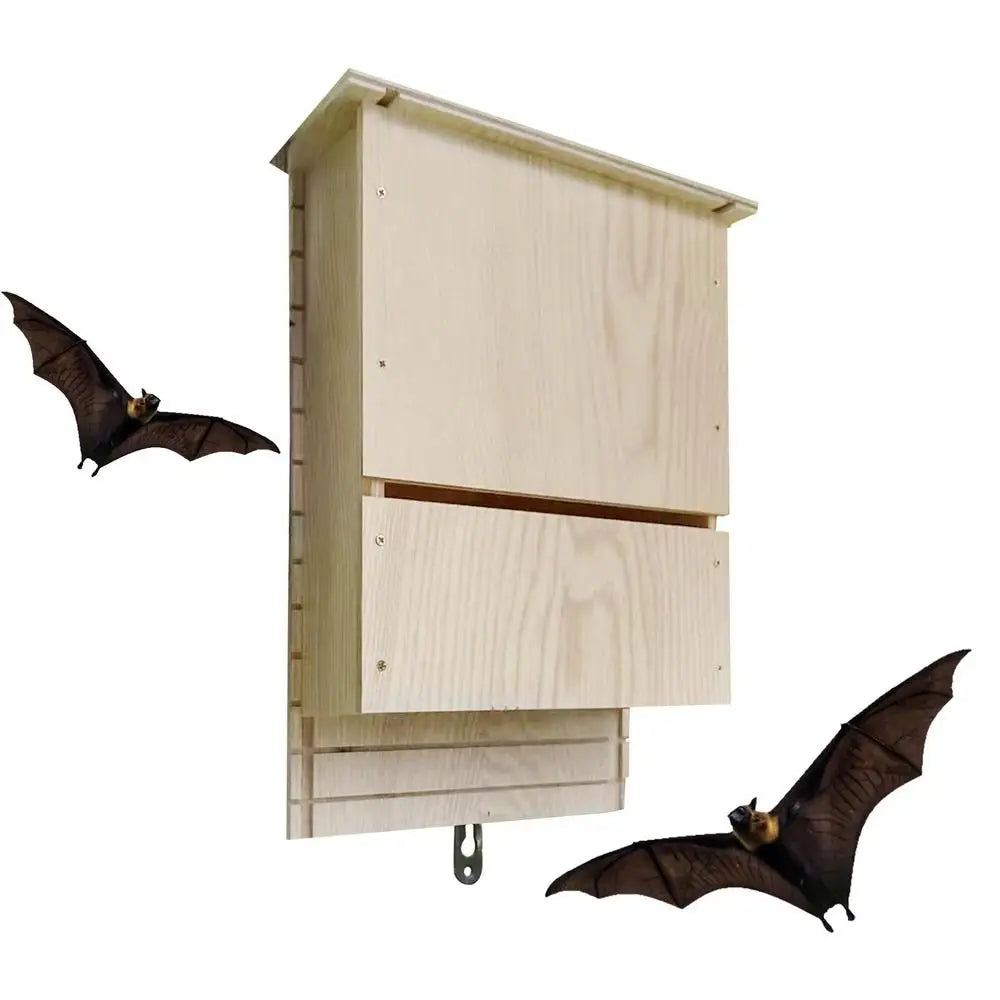 Wooden Bat House Wood Shelter For Bat Colony Reusable Wooden Bat Box Shelter For Hibernation Wooden Bat Box Shelter For Garden