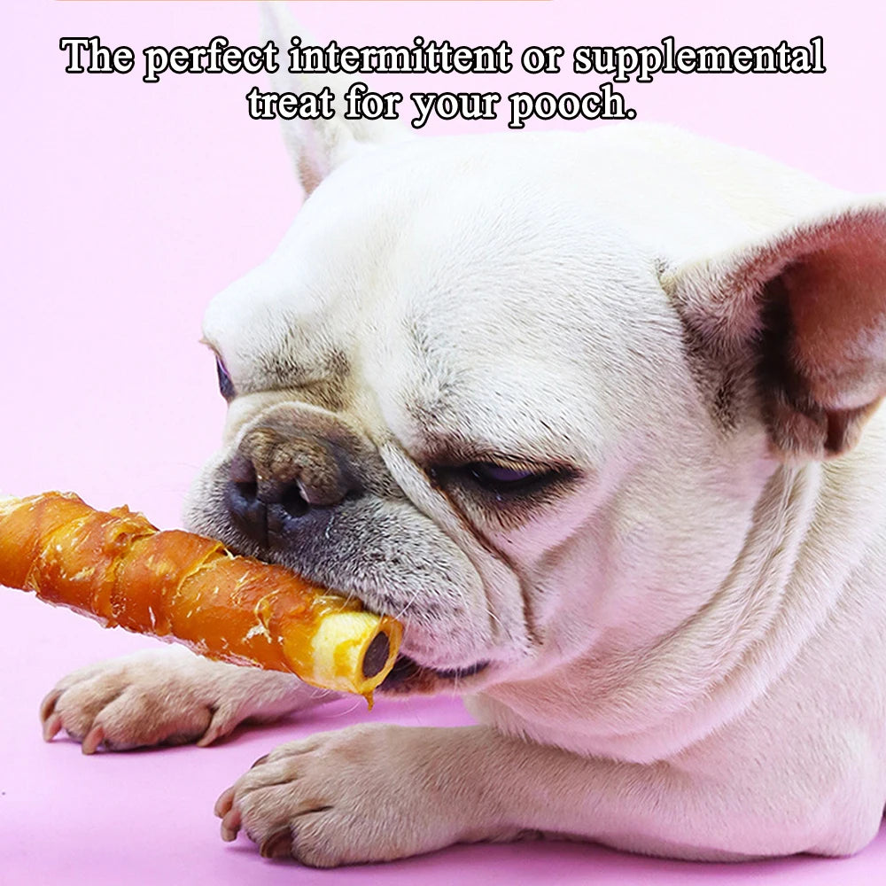 Cowhide Wrapped in Duck Beef Filling Dog Treats for Medium, & Large Dog - Made with Chicken and Cowhide - High Protein