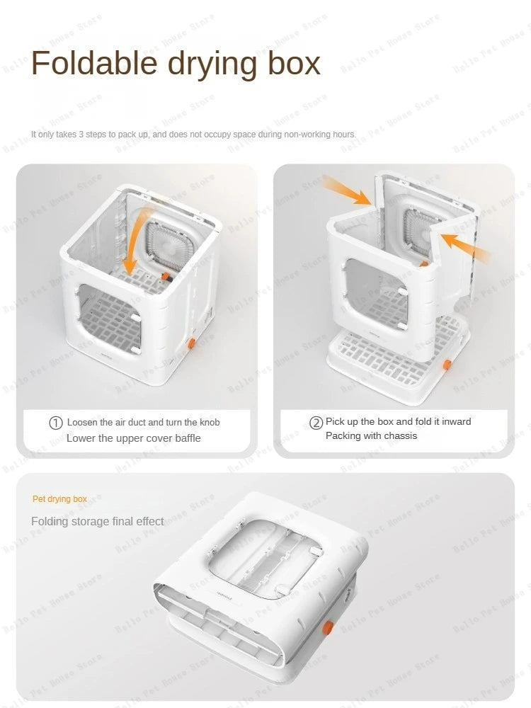 Detached pet drying box Multifunctional cat hair dryer Household water blower for small dogs Large capacity pet drying box