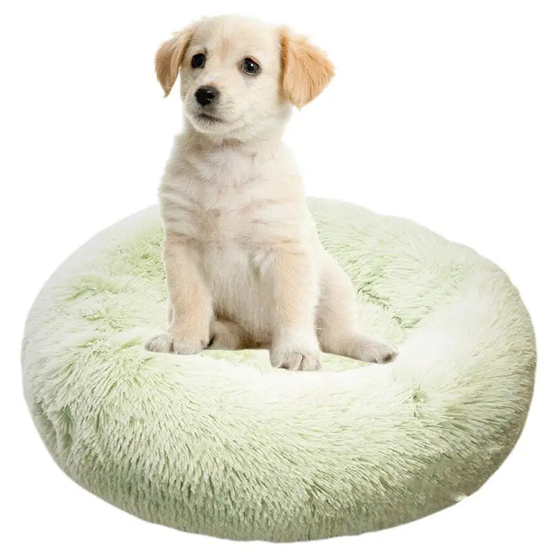 Soft Plush Pet Beds USB Heating Round Dog Bed Donut Round Beds For Small Medium Dogs And Cats Comfortable And Machine Washable
