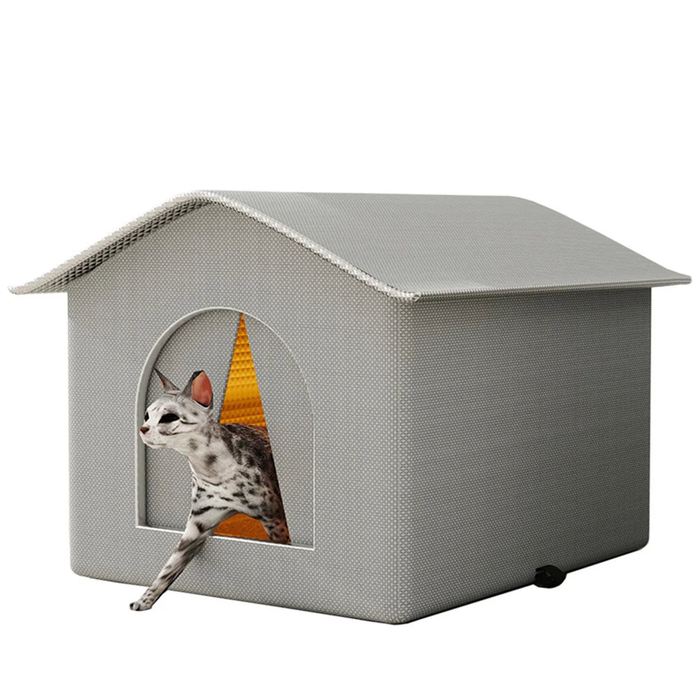 Stray Cat's House Waterproof Outdoor Feral Cats House Enclosed Pet Tent Cold Resistant Pet House Winter Warm for Winter Tent Bed