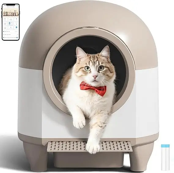 Automatic Self-Cleaning Litter Box for Multiple Cats with Smart Sensors and App-Controlled Features, Large 90L Capacity