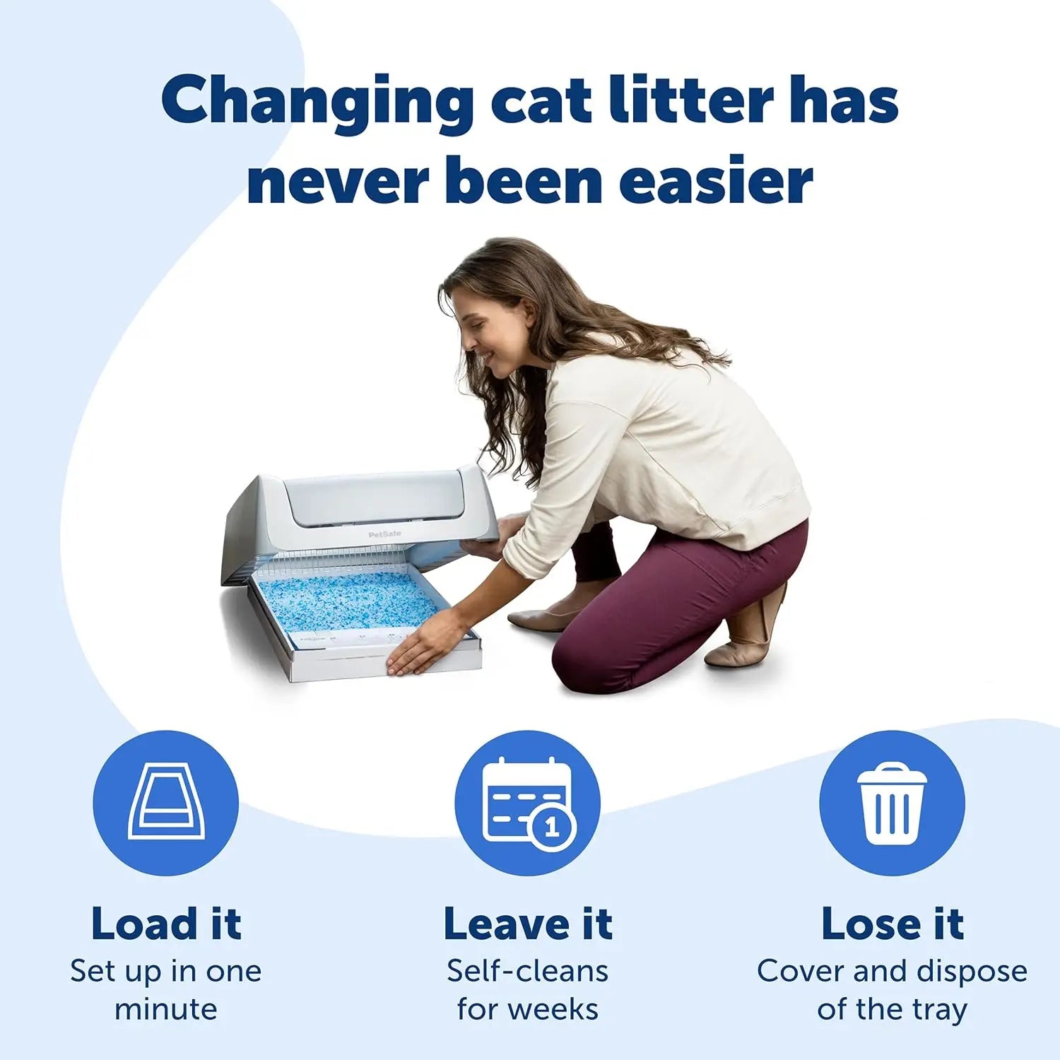 Disposable Crystal Cat Litter Tray - Easy Cleaning Box for Automatic Litter Boxes - Fresh Scent - 4.3 lb Bags - 3 Pack