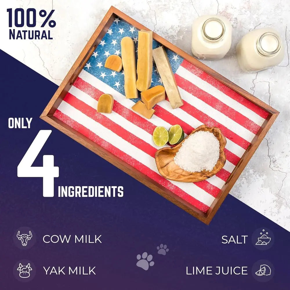 . Himalayan Yak Cheese Dog Chews, Large - 8 Pack, 100% Natural & Healthy, Lactose-Free, Long-Lasting Dog Treats, Premium Yak Mil