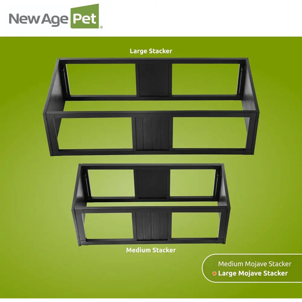 ECOFLEX Mojave Reptile Habitat Stacker in Large 48" Black for Lighting Support, Easy Clean, 10 Year Warranty