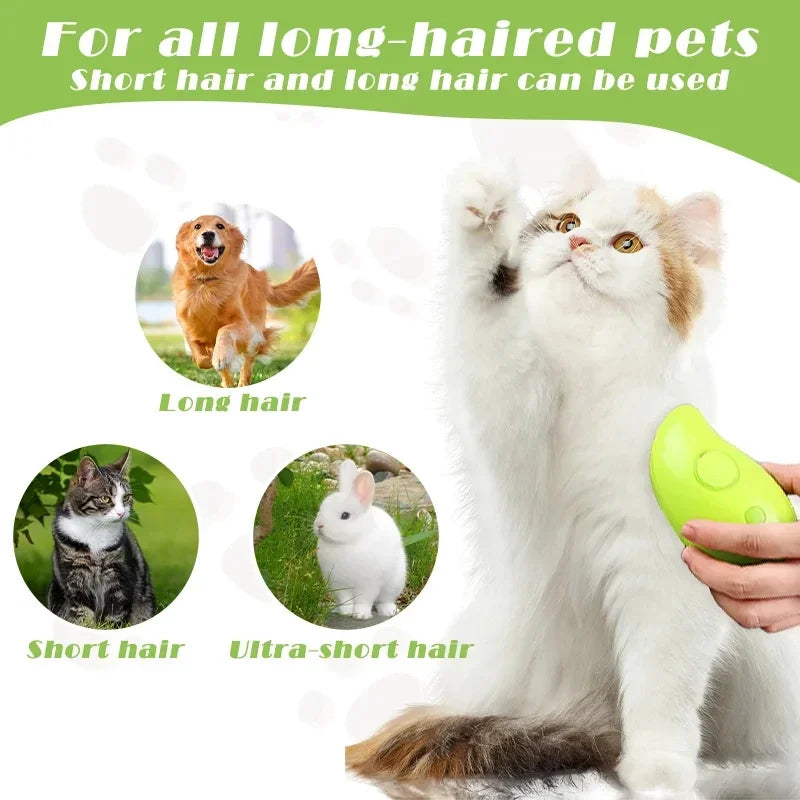 Pet Steam Brush Cat Dog Cleaning Steamy Spray Massage Beauty Comb 3 in 1 Hair Removal Grooming Supplies Pets Accessories
