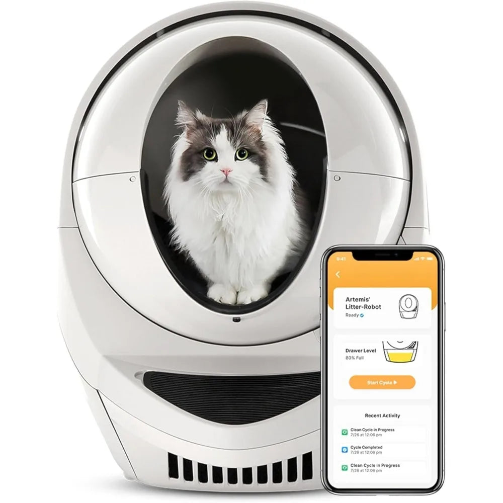 Automatic, Self-Cleaning Cat Litter Box, Helps Reduce Litter Box Odors, Works with Almost Any Clumping Litter,Customized