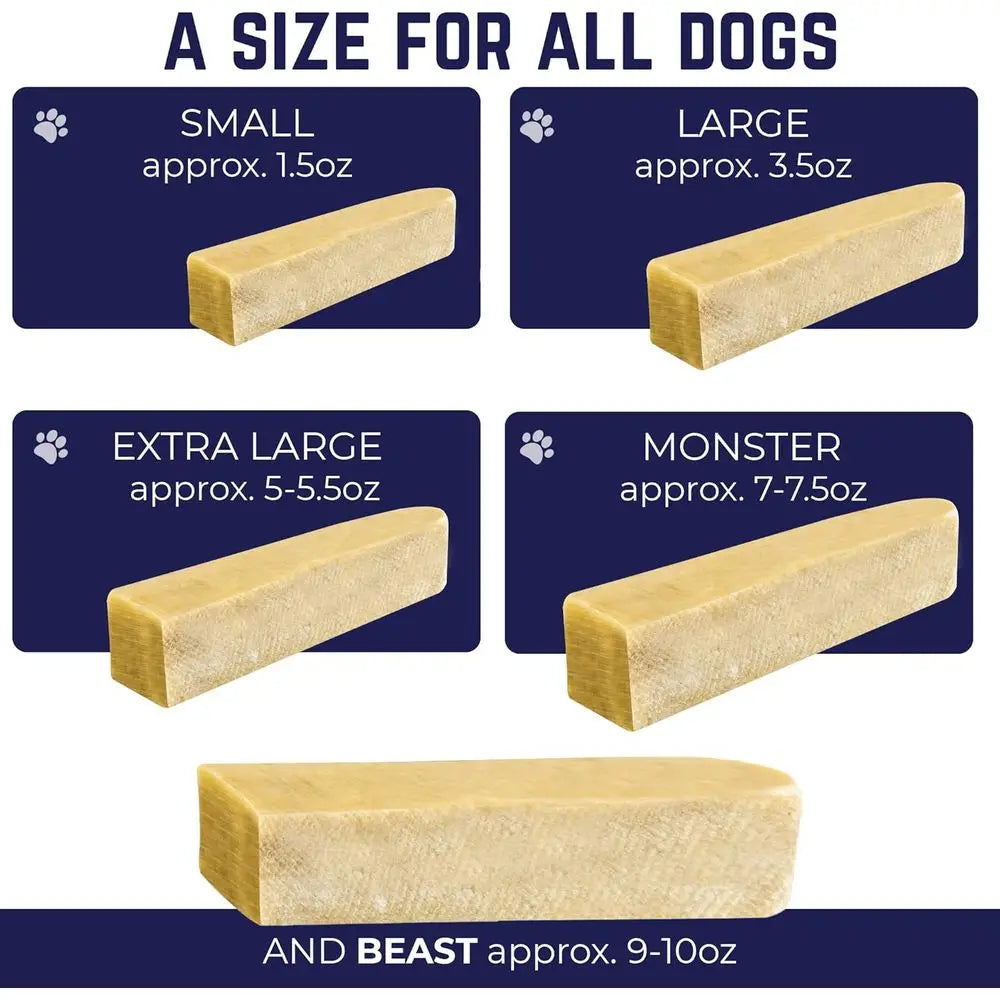 . Himalayan Yak Cheese Dog Chews, Large - 8 Pack, 100% Natural & Healthy, Lactose-Free, Long-Lasting Dog Treats, Premium Yak Mil