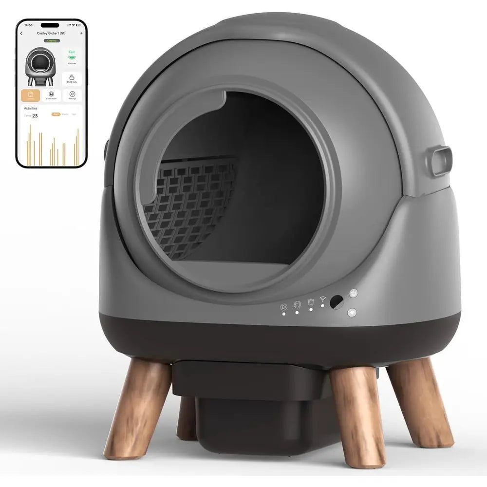 Automatic Self-Cleaning Litter Box for Multiple Cats, Smart Robotic System with App Control and Health Tracking, Includes Trash