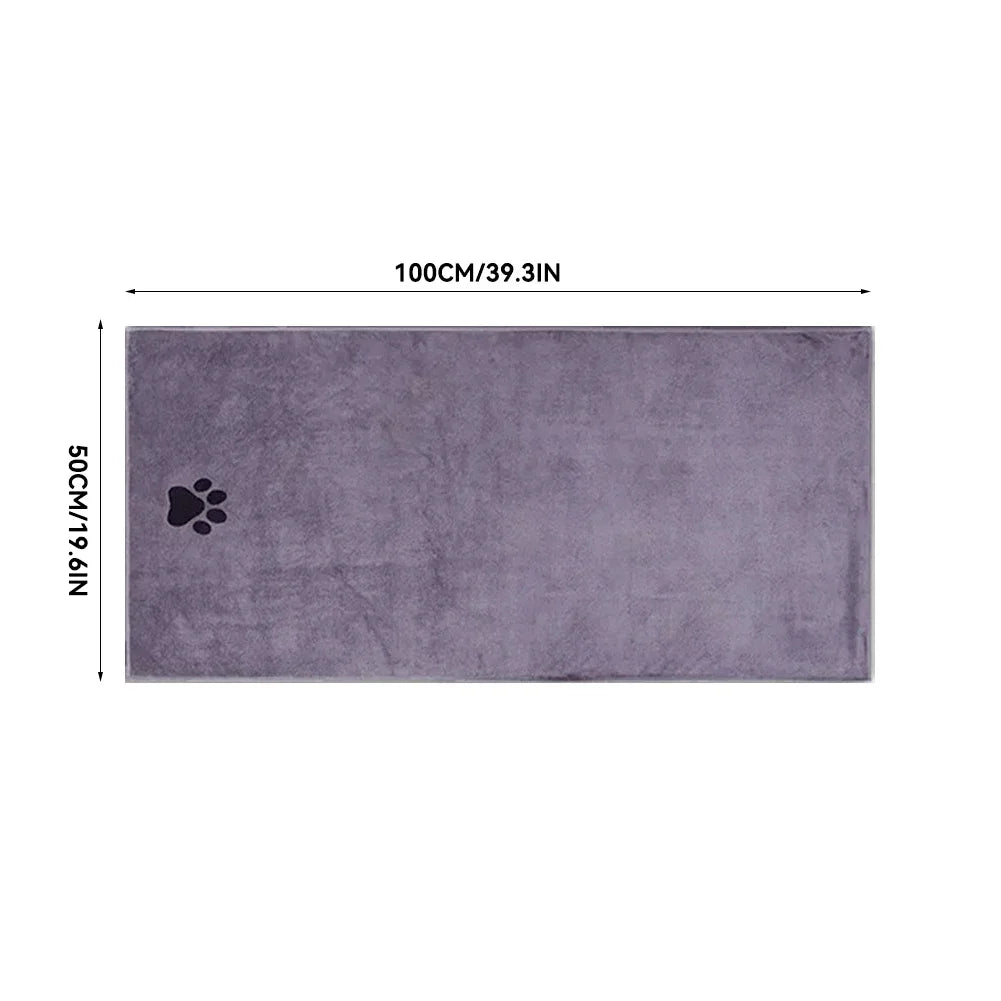35*75cm/50*100cm Microfiber Pet Bath Towel Embroidered Super Soft Absorbent Cat for Dogs Grooming Supplies