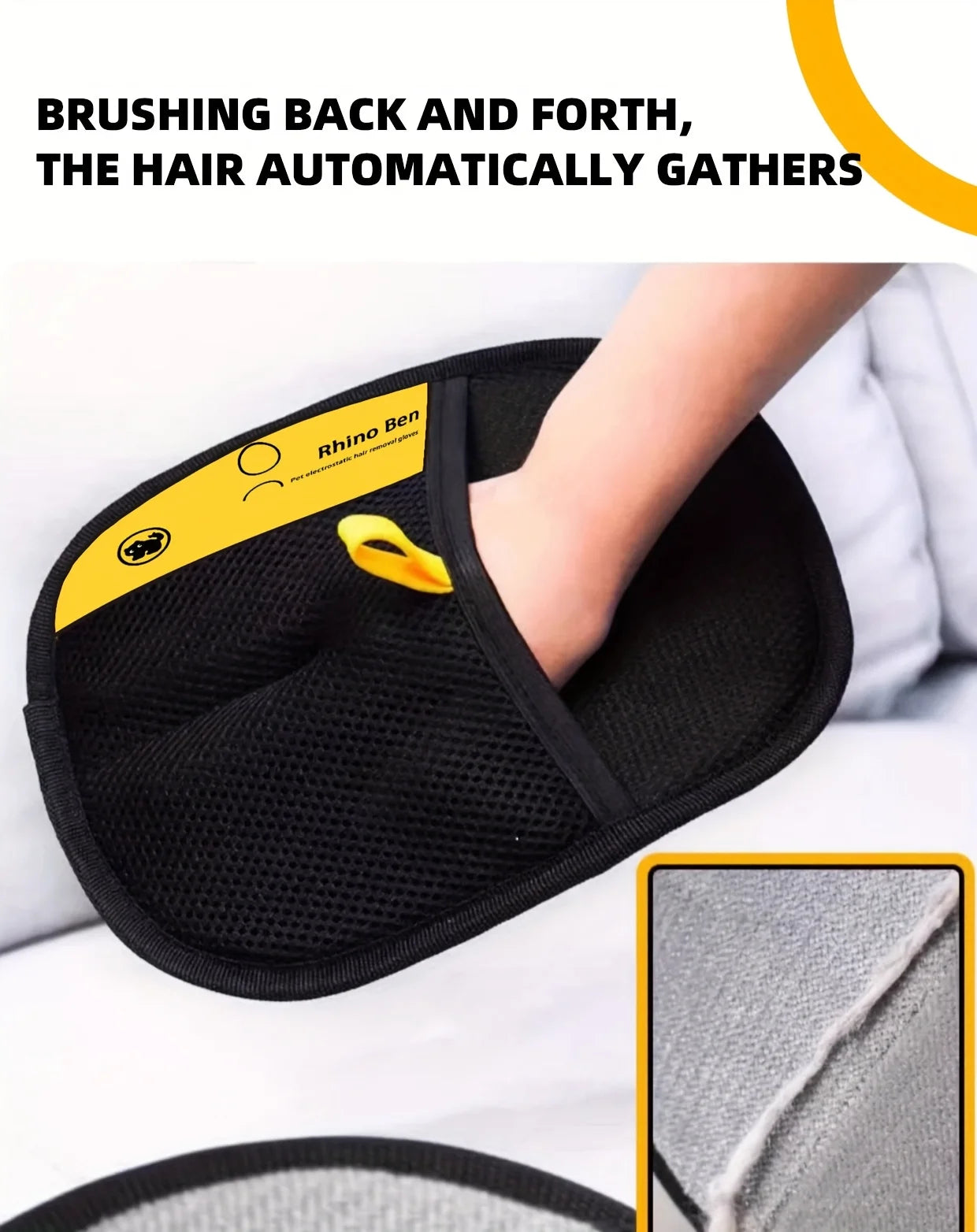 2-Piece Pet Hair Removal Gloves – Double-Sided Cat Brushes, Anti-Shedding Grooming Gloves, Hair Control Care Tools