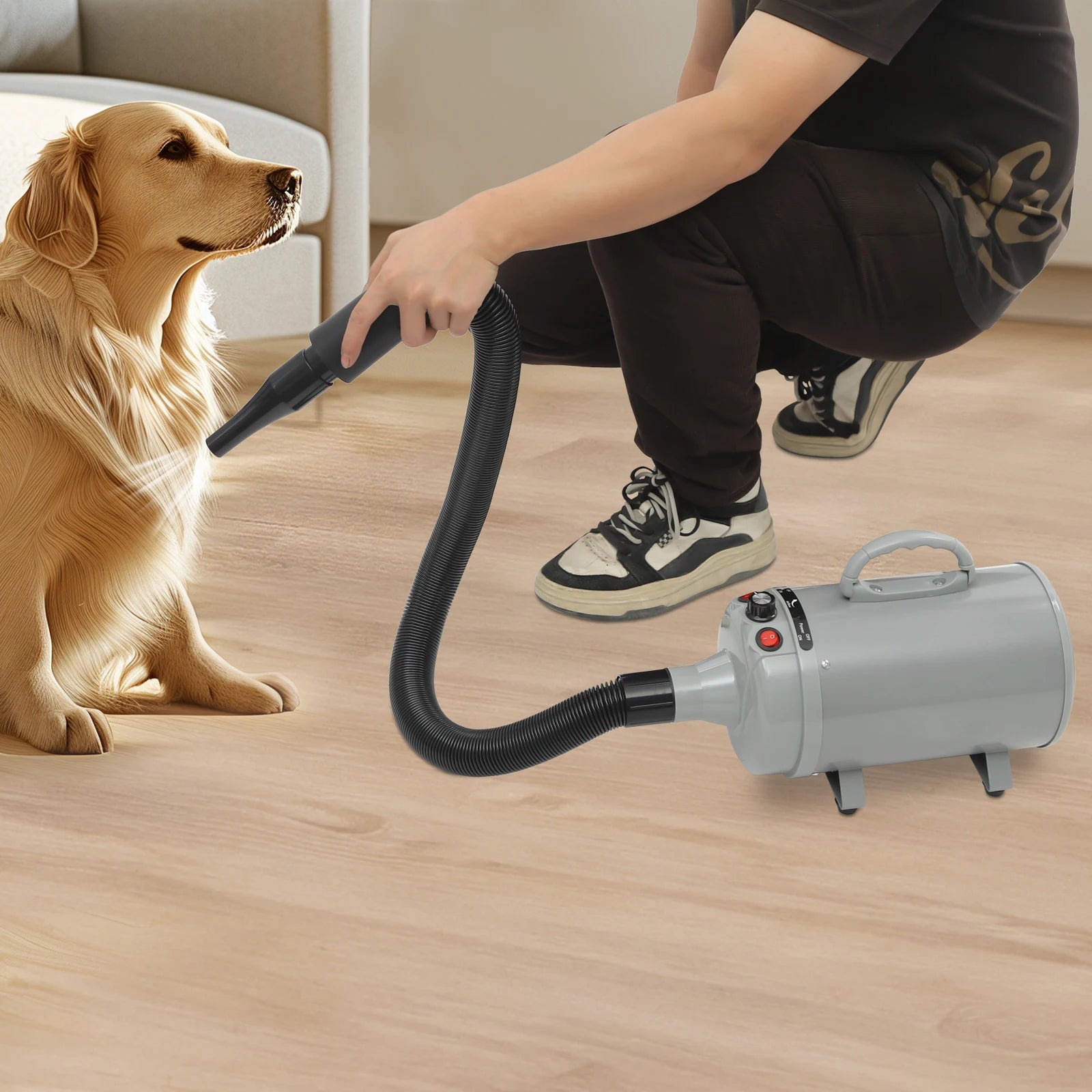 2200w High-Power Dog Blow Dryer Adjustable Wind Speed Cat Hair Dryer Professional Drier Pet Supplies for Pet Hair Grooming