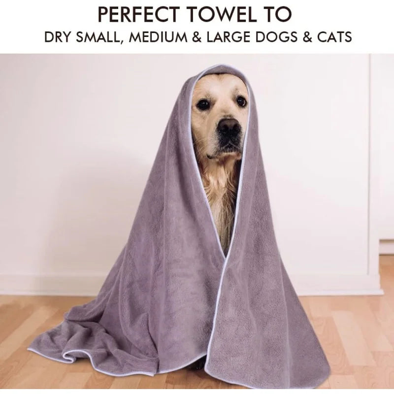 Microfiber Pet Absorbent Towels – Super Absorbent & Soft, No Deformation, Essential for Pet Bathing