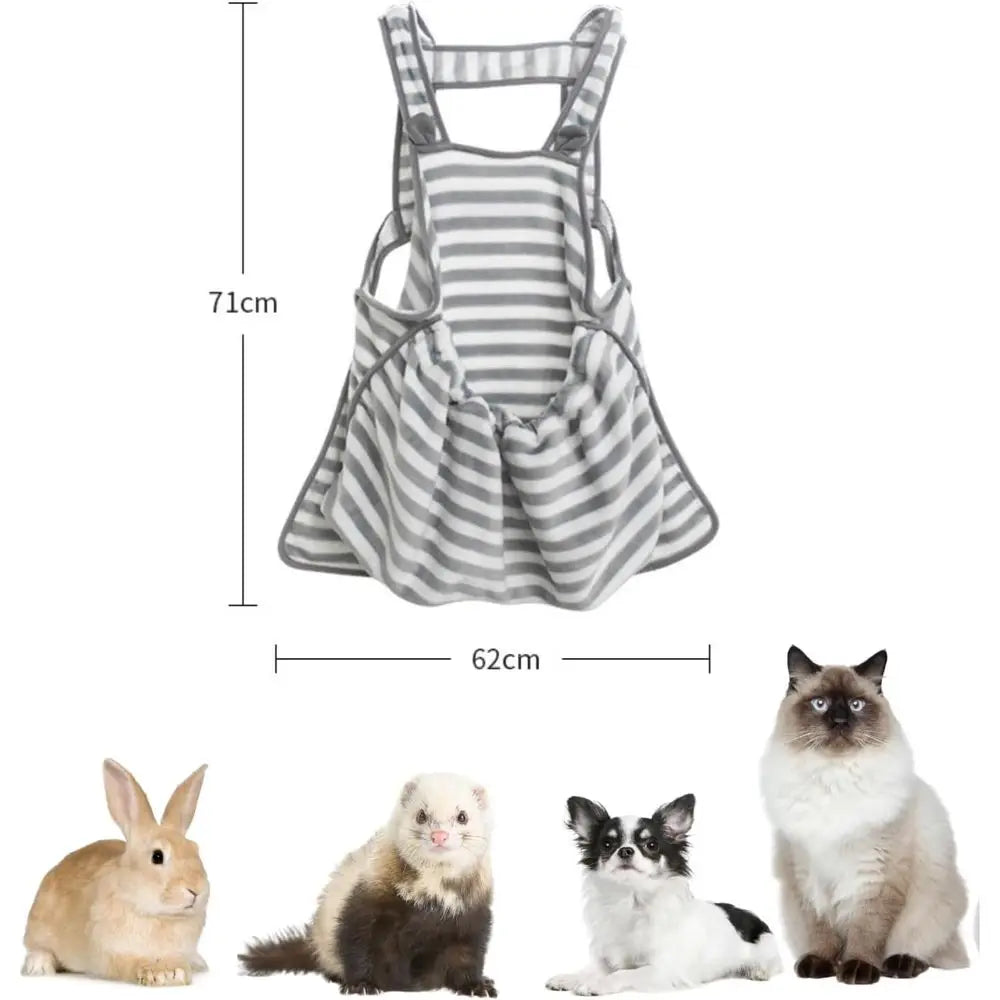 Ferret Sling Carrier - Fleece Small Pet Carrier Bag Soft Breathable Hands Free Shoulder Front Chest Apron Bonding Pouch Accompan