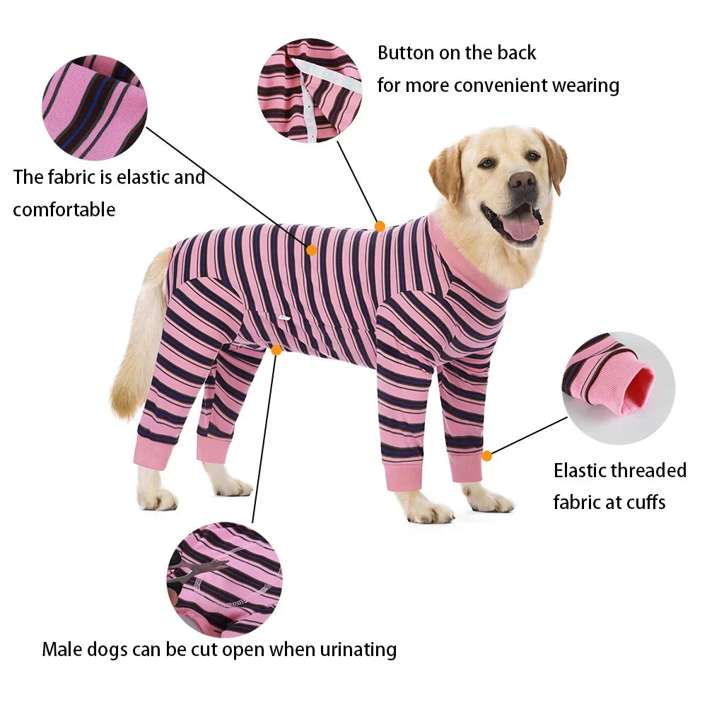 Full Cover Dog Jumpsuit Dog Recovery Suit After Surgery Anti Shedding Bodysuit Pet Claming Pajamas for Small Medium Large Dogs