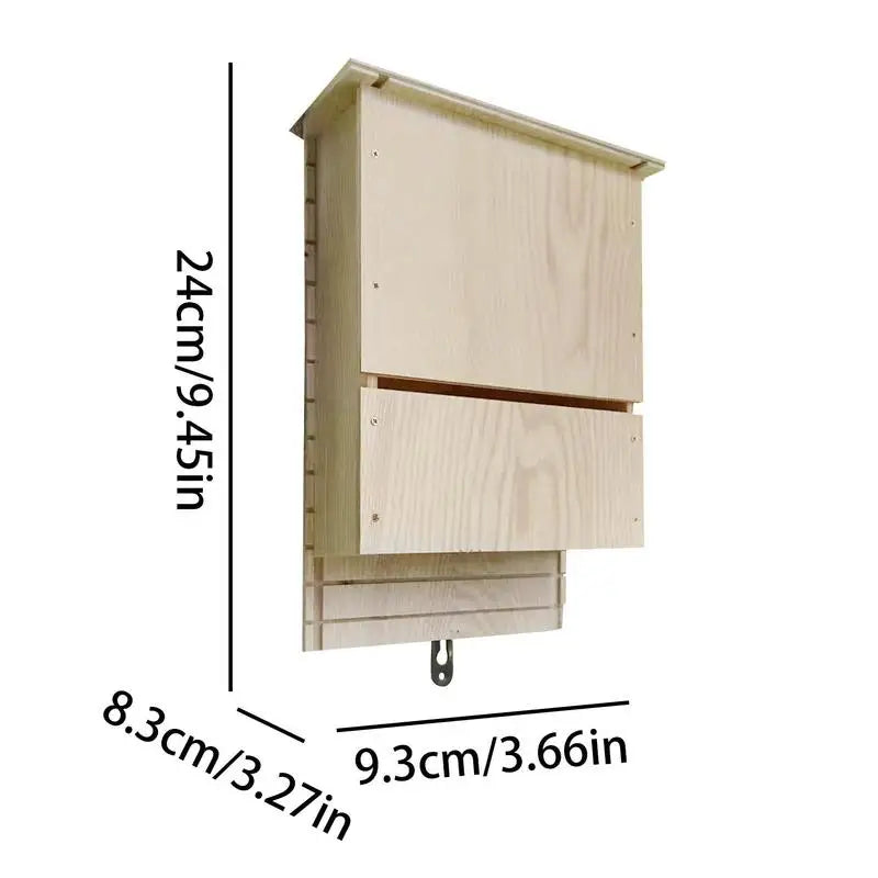 Wooden Bat House Wood Shelter For Bat Colony Reusable Wooden Bat Box Shelter For Hibernation Wooden Bat Box Shelter For Garden
