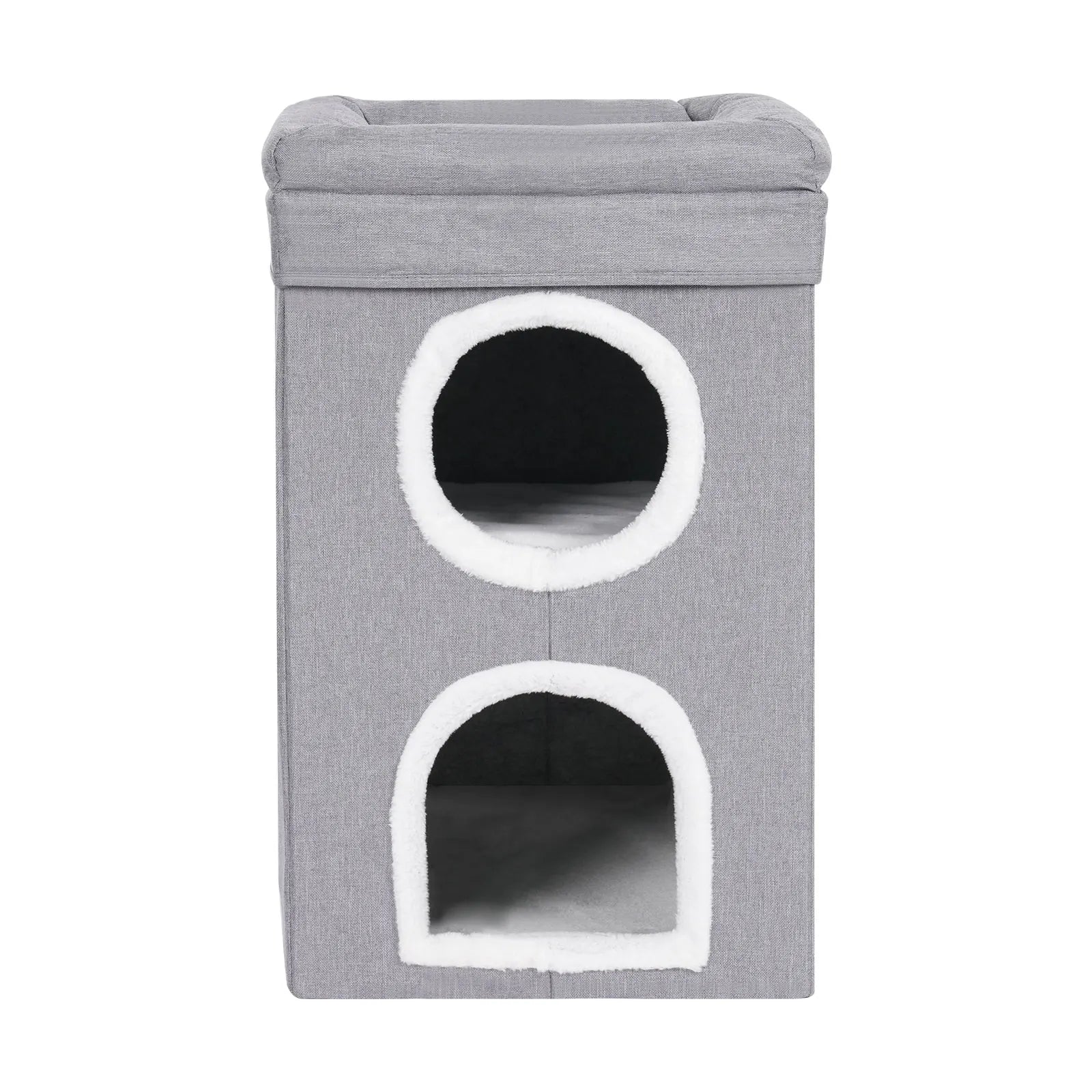 Cat House, Indoor Cat Bed, Cute Modern Cat Apartment, Folding Cat Nest - Grey，for Home Use, Pet Shop