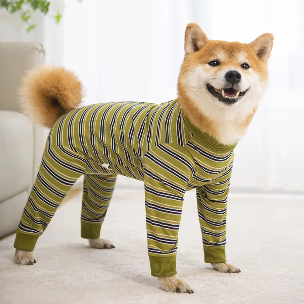 Full Cover Dog Jumpsuit Dog Recovery Suit After Surgery Anti Shedding Bodysuit Pet Claming Pajamas for Small Medium Large Dogs