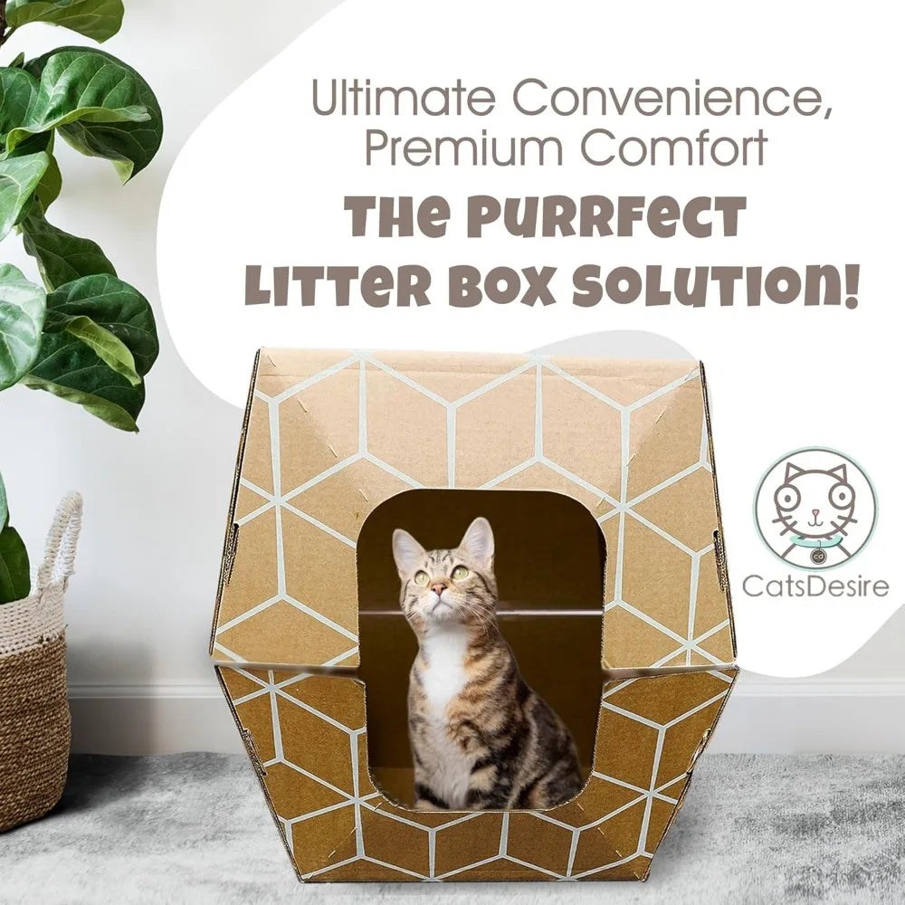 Large Cats 15-Count Disposable Litter Boxes for Easy Cleanup, Fits Tall Cats, 8.5 Inches High, Reduces Litter Scatter