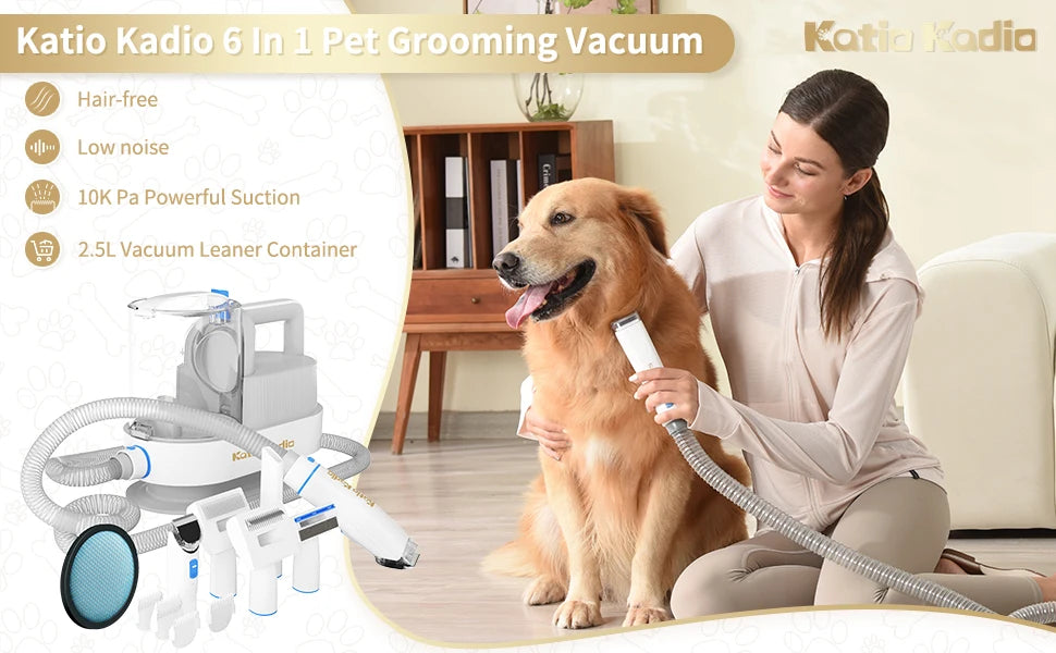 Pet Grooming Kit,5in1 Dog Grooming Kit with 2 Suction Mode,Low Noise Dog Hair Remover,Dog Vacuums for Hair Cleaning for Shedding