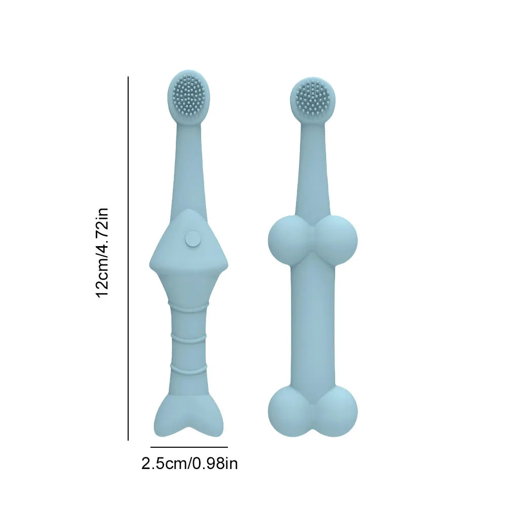 2Pcs Silicone Dog Tooth Brush 360 Degree Cleaning Dog Tooth Cleaning Brush Soft Bristle Toothbrush for Small & Large Pets