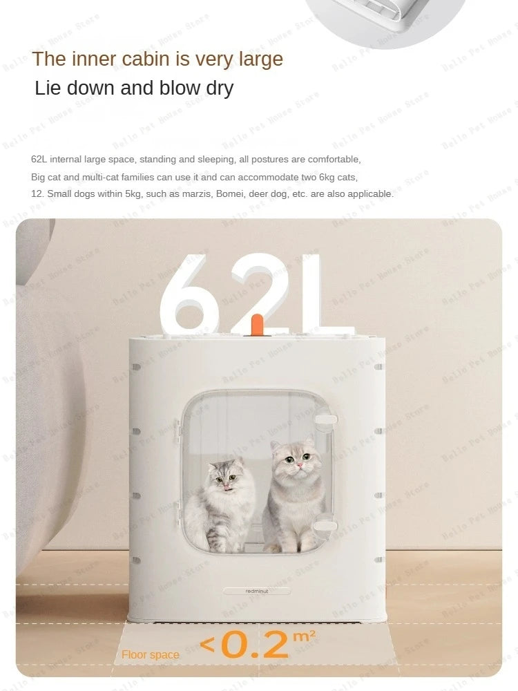 Detached pet drying box Multifunctional cat hair dryer Household water blower for small dogs Large capacity pet drying box