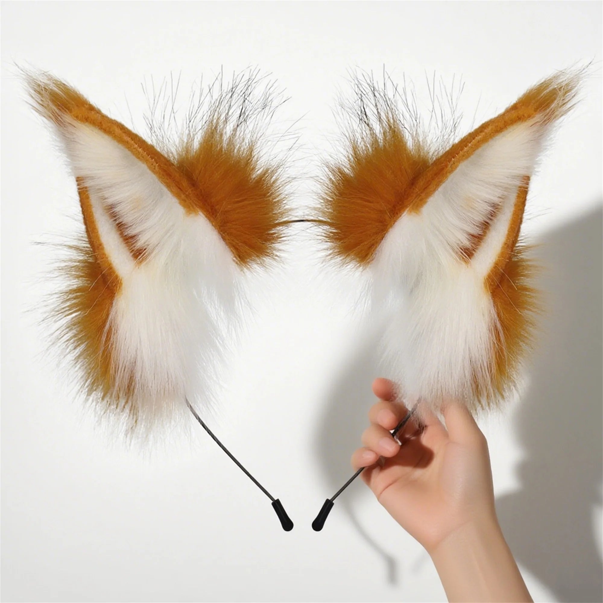 Black Cat Ears Headband Furry Animal Costume Hair Accessories for Halloween Party Cosplay Dress Up Fun