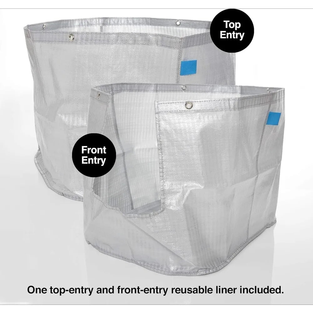 XL Litter Box, Top or Front-Entry Configurable, Full Height Seamless Base, Reusable Litter Liners, Sifting Litter Scoop,Customiz