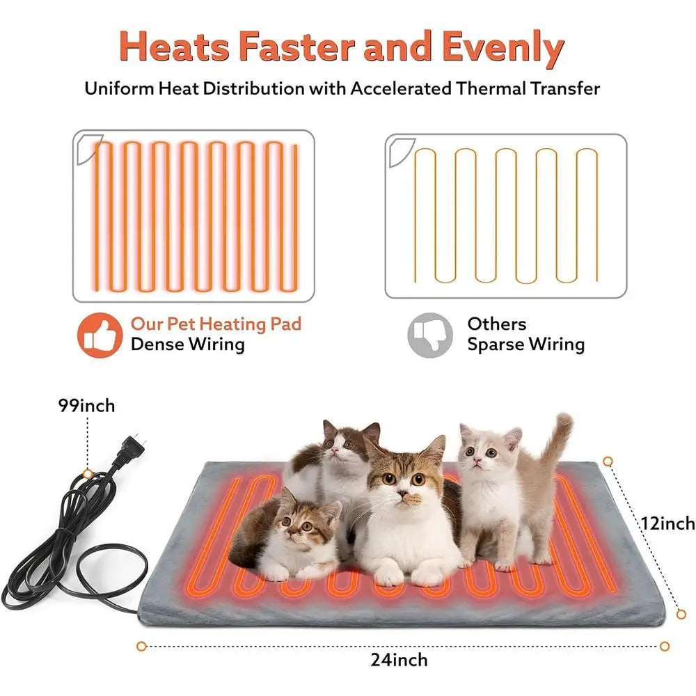 Weather-Resistant Elevated Cat Shelter with Heating Pad for Outdoor Stray Cats in Winter