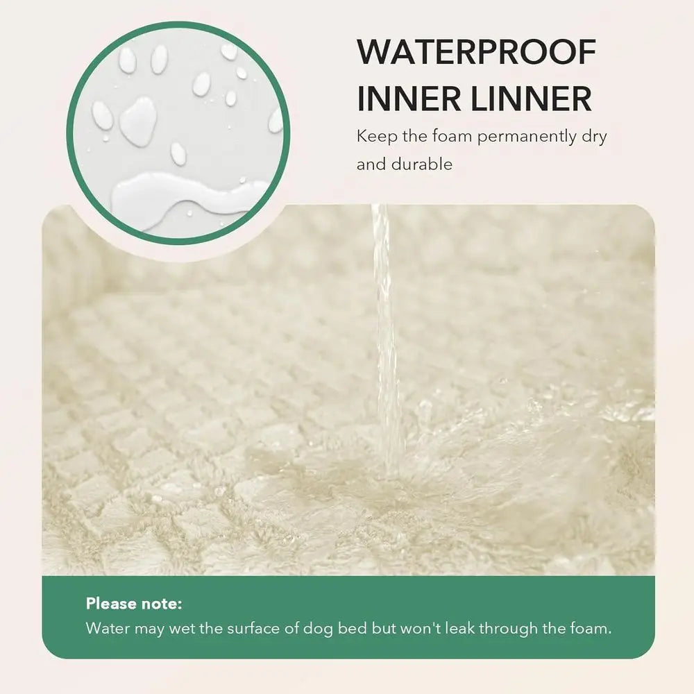 Extra Large Orthopedic Dog Bed, Waterproof Memory Foam, 45x35 Inch, Non-Slip, Washable Cover, Pink