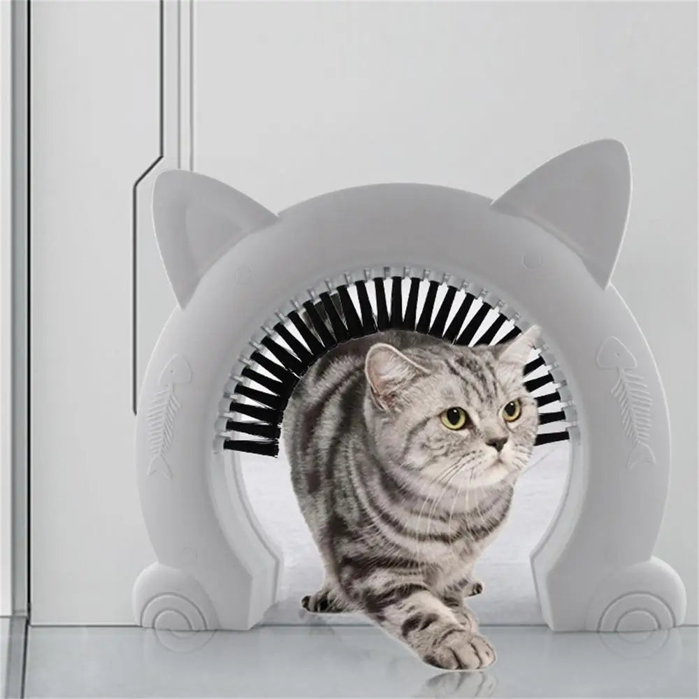 Pet Cat Dog Door Hole Access Direction Controllable Toy For Pet Training Dog Cats Kitten ABS Pet Gate Door Kit with Clean Brush