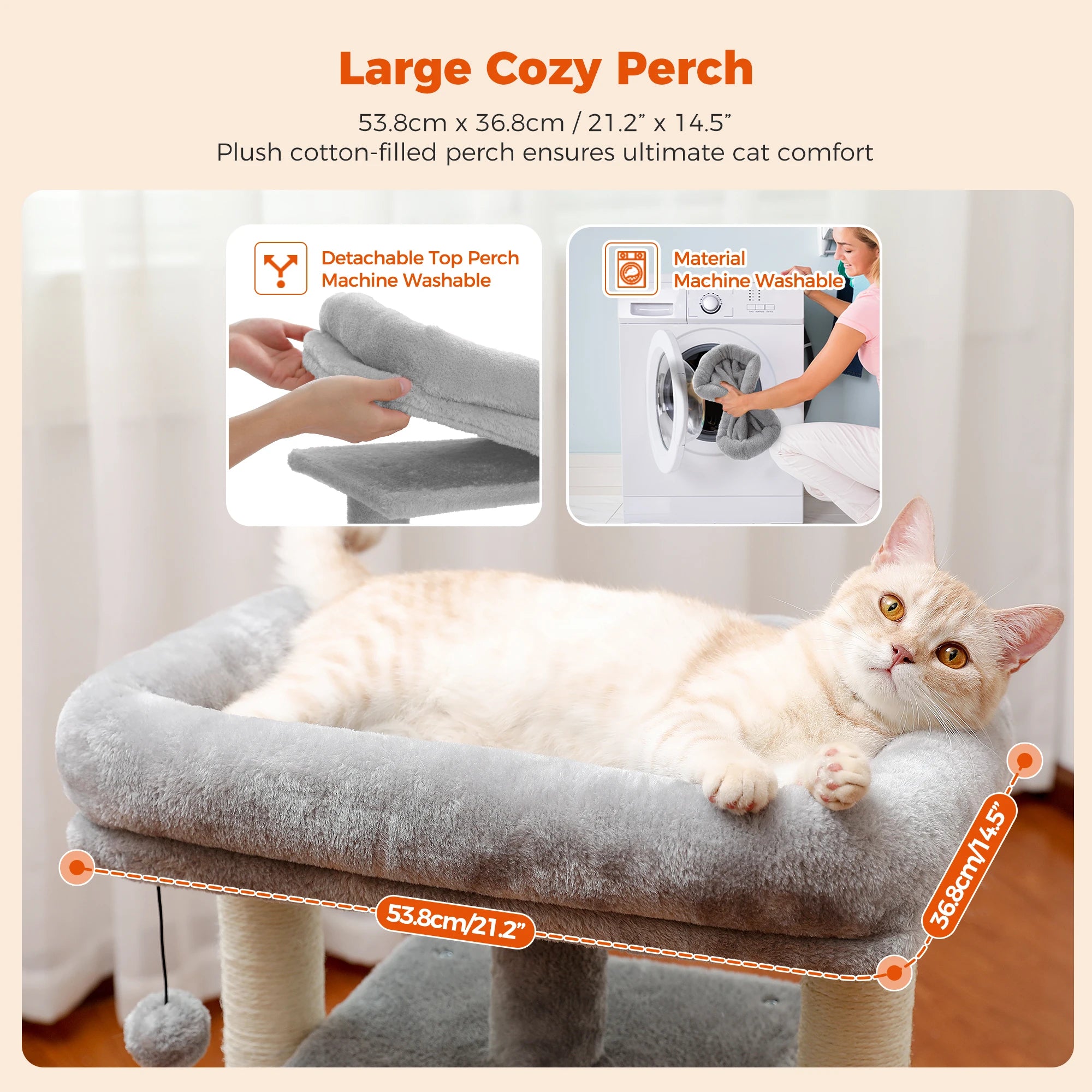 Small Cat Tree Tower with Natural Sisal Scratching Posts Soft Top Perch and Plush Pom-pom Cozy Cat Condo Bed for Indoor Cat Toys