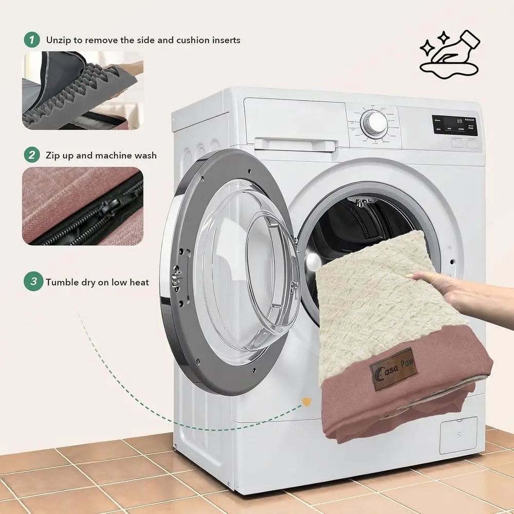 Extra Large Orthopedic Dog Bed, Waterproof Memory Foam, 45x35 Inch, Non-Slip, Washable Cover, Pink