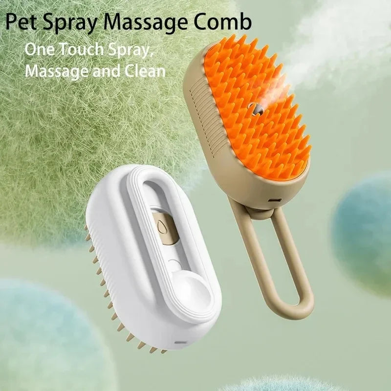 Pet Steam Brush Cat Dog Cleaning Steamy Spray Massage Beauty Comb 3 in 1 Hair Removal Grooming Supplies Pets Accessories