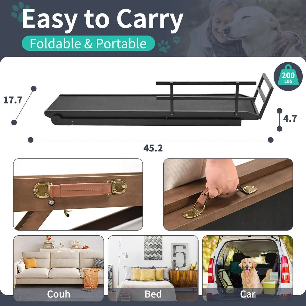 Dog Ramp For Bed Car Couch Truck Folding Pet Ramp Stairs Suit Small & Large Dog