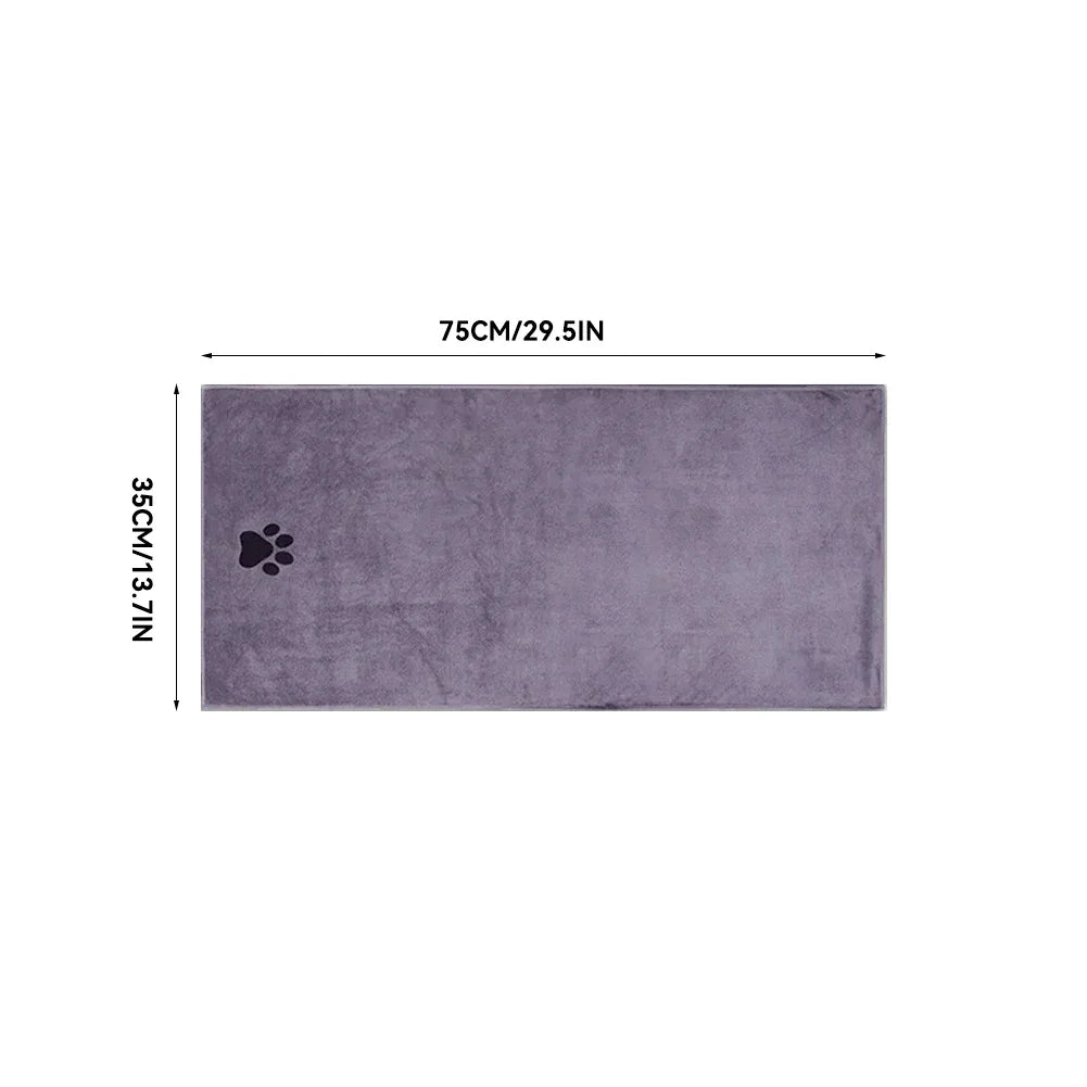 35*75cm/50*100cm Microfiber Pet Bath Towel Embroidered Super Soft Absorbent Cat for Dogs Grooming Supplies