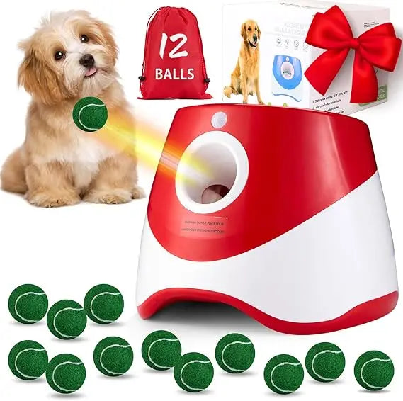 Automatic Dog Ball Launcher with Adjustable Throw Distance, Rechargeable Pet Toy for Interactive Play